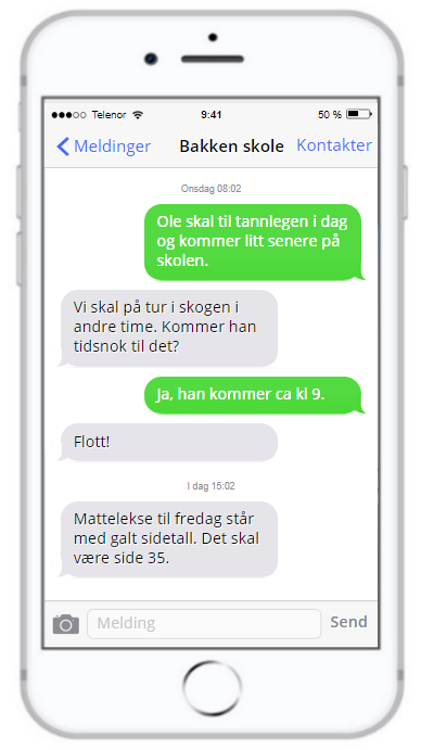 Telefon med meldinger